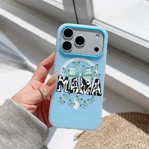 Magnetic  Fashion phone case suitable for iPhone 17 17promax 17pro 17air 16 15 14 13 12  Plus Pro Max full protective shockproof bold protection  phone casing cover for MagSafe with black white Mama vibes for girls women