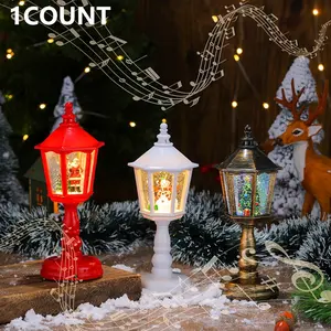 Christmas Music Water Night Light, Led Lantern, Glowing Decoration Ornament for Holiday Party Atmosphere Decor, Festive Home Decor Accessory