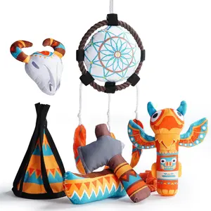 Nocciola 6 PCS Native American Themed Toys Bundle, Powwow Gift, Squeaky & Crinkle Interactive Toys, Cultural Exploration for All Breeds