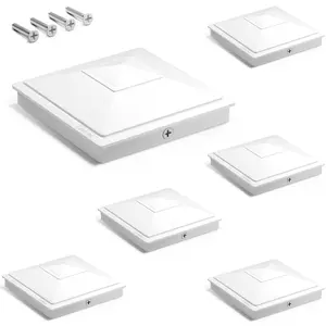 Siedinlar 4x4 Pyramid Post Caps, Outdoor Waterproof Post Covers for 4x4 (3.5" x 3.5") Vinyl & Wood Fence Posts, Decorative Caps for Fence, Deck, Mailbox & Patio, Black/White