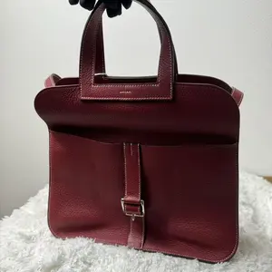 Pre-owned HERMÈS Taurillon Clemence Travel Bags Halzan 31 handbag