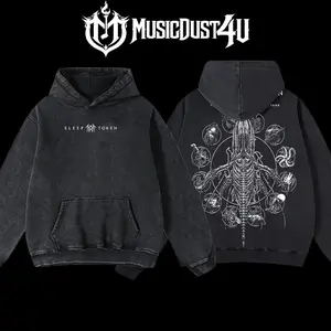 MusicDust4U Retro Vintage Limited Edition Sleep Token "Tomb Whale" Classic Cotton Hoodie Unisex 100% Premium Cotton Menswear Oversized Fit