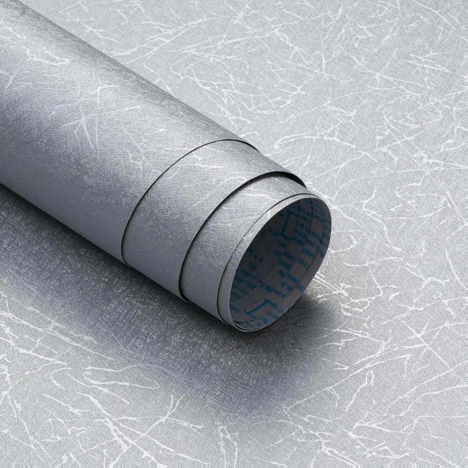 Silver Grey Silk Peel & Stick Wallpaper – Textured Removable Vinyl, 17.3" x 118"