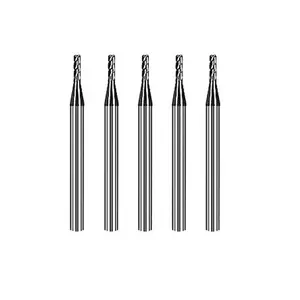 1/32" Carbide Square End Mill Set for Alloy Steels/Hardened Steels, 4 Flute HRC 55 Deg AlTiN Coating End Mill Bits Set, CNC Router Bits (Pack of 5)