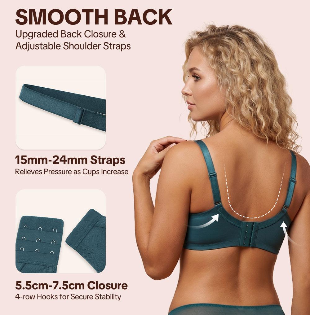 HSIA Enchante Unlined Floral Lace Underwire Plus Size No Padding Full Coverage Bra Set 2 Pack Womenswear