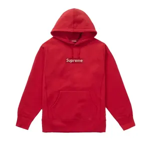 Supreme Swarovski Box Logo Hooded Sweatshirt Red Size Medium