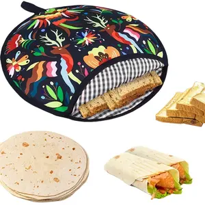 Insulated Microwave Bag for Corn Tortillas Pizza Bread, Handmade Fabric Food Storage Pouch, Stylish Kitchen Accessory, Food Warmer Aesthetic, Microwave Safe