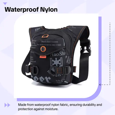 Holanew Men's Minimalist Waterproof Nylon Drop-Leg Hip Pack - EDC Holder, Lightweight Waist Bag, Men's Accessories with Drop-Leg Carry, Large Capacity Crossbody/Shoulder Pouch, Earphone Hole, Zipper Closure for Travel, Riding (Tie Dye Design)