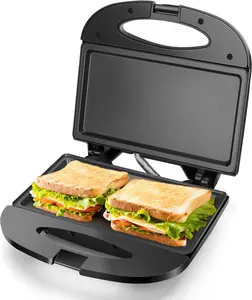Sandwich Maker - Non-Stick Deep Grid Compact Electric Grill Black