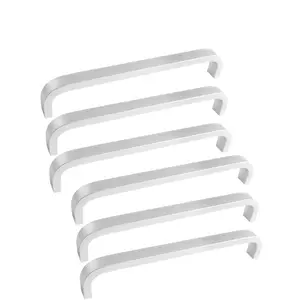6-Piece Arched Silver Color Drawer Pull Handles, Ideal for Bedroom, Kitchen Cabinets, Dressing Table, Elegant and Functional Design