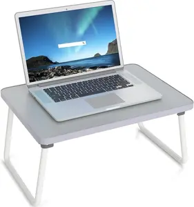 Foldable Lap Desks Laptop Tray for Bed or Couch,Portable Breakfast Serving Tray with Folding ,Lightweight Mini Table, Laptop Stand for Working, Reading and Writing,Gray