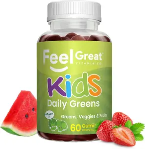 Feel Great Super Green Gummies for Kids - Fruit and Vegetable Gummies - Vegan Veggie Gummy Multivitamin for Kids - 60 Count - Healthcare, Dietary