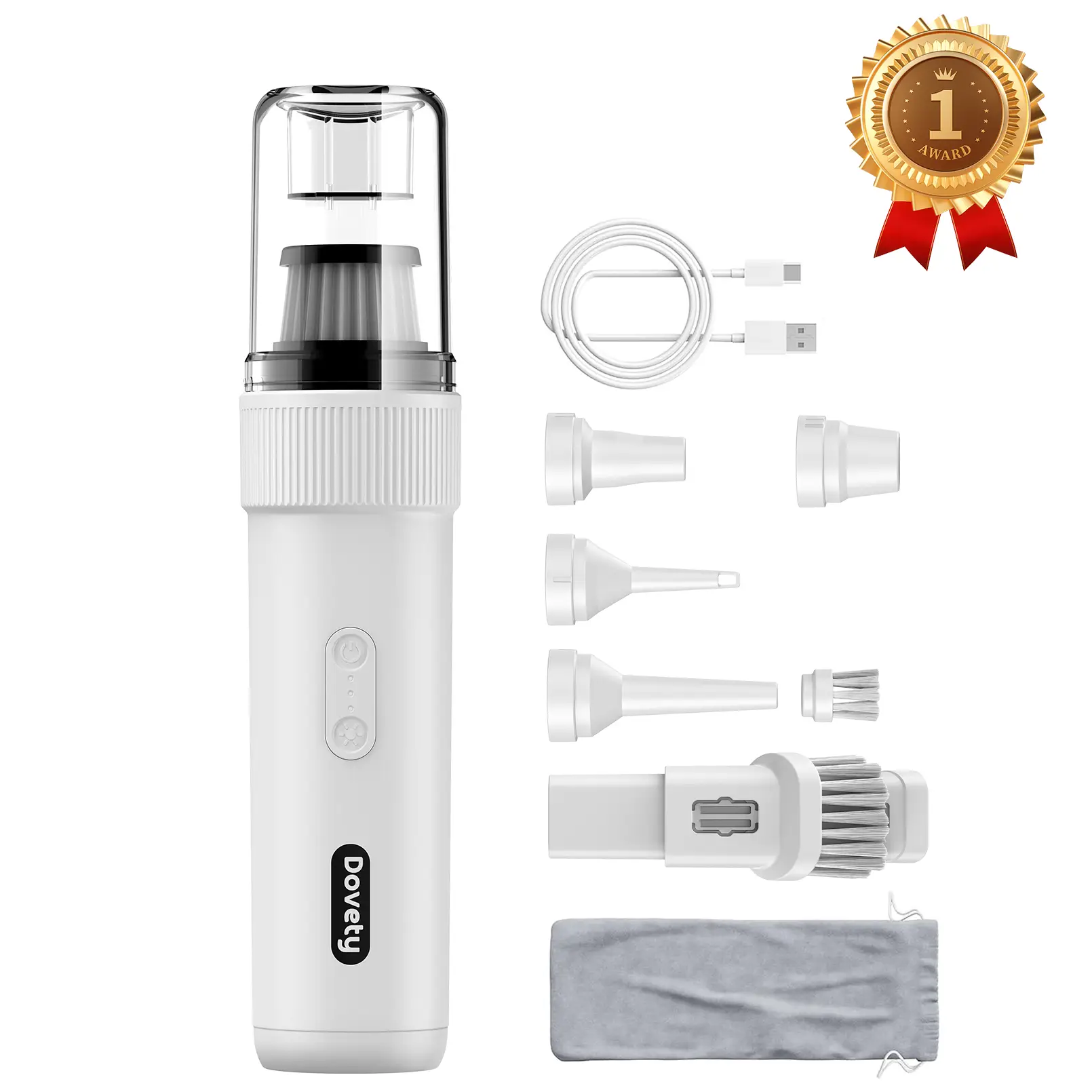 Dovety Handheld Vacuum Cleaner - 21000Pa Powerful Car Vacuum,5 in 1 Portable Mini Vacuum Cleaner & Blower with LED Light,Up to 40 Mins Runtime,for Car
