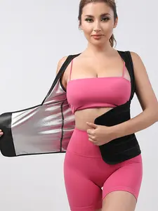 Women's Coated Waist Belt, Solid Sports Vest, Sauna Running Vest, Adjustable Fitness Tank Top for Gym Yoga, Sweat-Enhancing Workout Wear