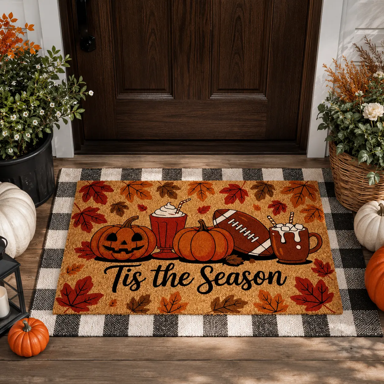 Tis The Season Doormat, Halloween Decor, Fall Decor, Coir Doormat, Halloween Gift, Pumpkin Doormat, Housewarming Gift, Fall Porch Decor