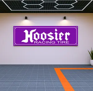Hoosier Racing Tire Flag Banner 71x24" – Garage or Shop Wall Decor, Motorsport Art, Racing Flag, Gift for Car Enthusiasts