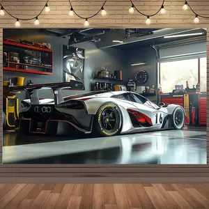 2D Flat Banner 1pc, Passionate Racing Background Cloth, No Power Required, Ideal for Events and Displays, Durable and Easy to Use