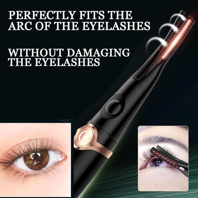Heated Eyelash Curler, Electric Eyelash Curler Rechargeable, Portable Eyelash Curler, Mini USB Eye Lash, Quick Curling Long-Lasting, ABS Makeup Tools Gift for Women Girls