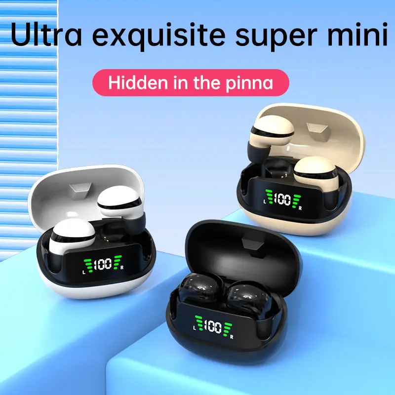 Mini Invisible Headphones Bluetooth 5.4 True Wireless In-Ear Earphones Office work sport Audio Earbud Noise Reduction Touch Control Low Latency Gaming Earphone HD Call Headsets Work On All Smartphone