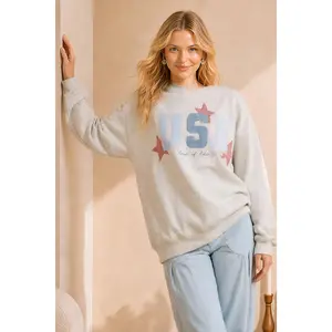 USA Patchwork Crewneck Top