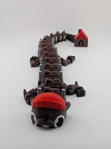 🦫🐉 17" Beaver Flexi Dragon ✨ Lumberjack Fidget with Log Cabin & Baby Beaver! 🪵🪚