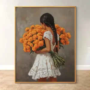 UNFRAMED Mexico Wall Art Dia de Muertos Cempasuchil Marigold Ghost Digital Print Folk Art Papel Picado Monarch Butterflies Mexican Decor