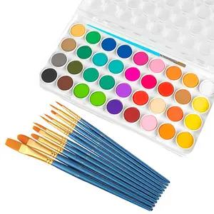 US 36 Color Fundamental Watercolor Pan Artist Set and/or 10 Paint Brushes
