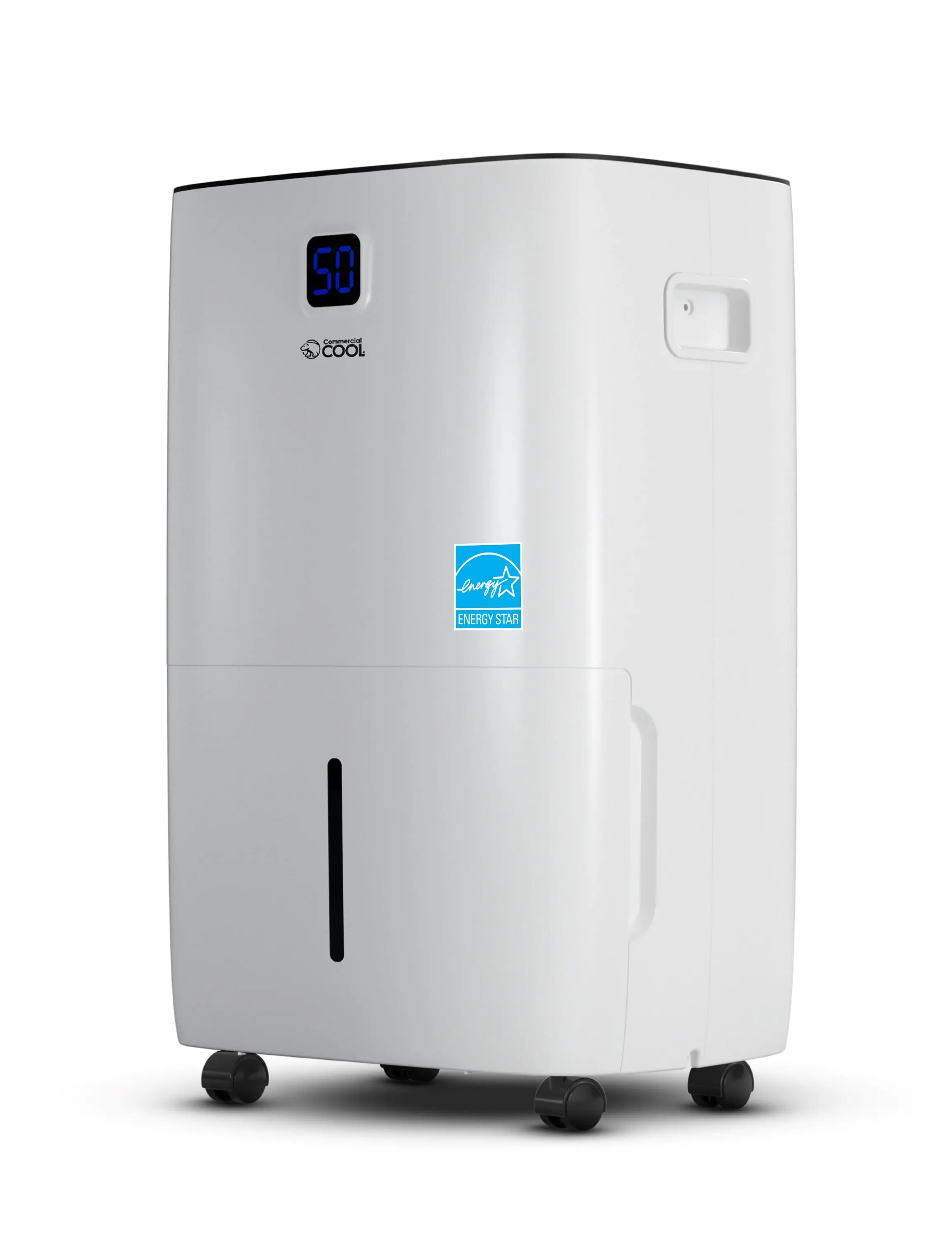 Commercial Cool Dehumidifier, 50-Pint Dehumidifier with Pump & Adjustable Humidistat, For Home and Kitchen & Basement, Portable Dehum with Continuous Drainage, 4500 Sq. Ft., CCD50PJW, White