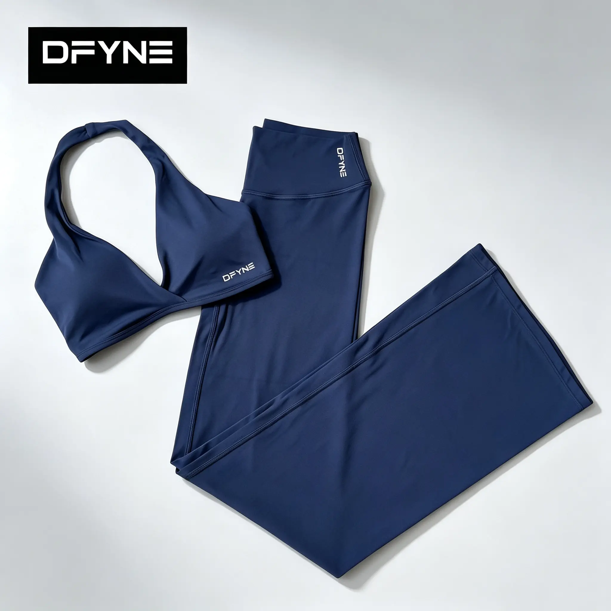 Dfyne Butter-Soft Naked Feel Gym Set| Halter Sports Bra & High-Waist Tummy Control Leggings| Non-Sheer Workout Outfit