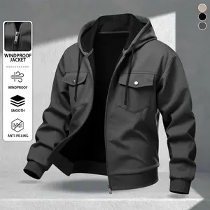 Men's Casual Knit Hoodie with Pocket Design, Windproof Fabric, Relaxed Fit, Perfect for Sports, Outdoor Activities, and Commuting, Suitable for All Seasons