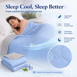 Lightweight Breathable Cooling Blanket, Skin-Friendly Summer Quilt for Night Sweats and Hot Sleepers, Oversized Cozy Bed Bedroom Accessories, Multipurpose for Home Outdoor Camping Travel, Machine Washable with Various Colors, excellent gift choice summerv