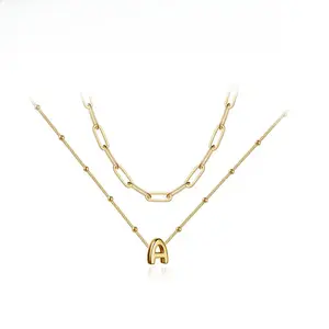 Dainty Initial Necklaces - Trendy Layered Pendants for Women, Personalized Choker with Paperclip Chain, Birthday & Anniversary Gifts, Christmas gifts