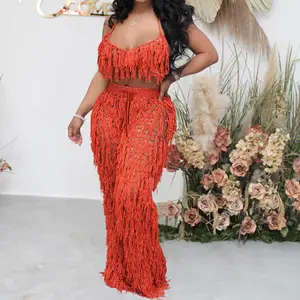 Knitted Hand Crochet Tassel Beach Set