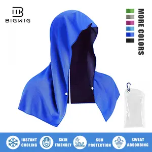 BIGWIG Hoodie Towels, Instant Cooling Towels for Neck and Face, UPF 50 Sun Protection, Ice Towel for Hot Weather, Head Towel for Sports, Camping, Cycling & More Activities