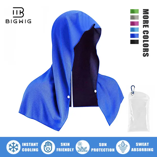 BIGWIG Hoodie Towels, Instant Cooling Towels for Neck and Face, UPF 50 Sun Protection, Ice Towel for Hot Weather, Head Towel for Sports, Camping, Cycling & More Activities