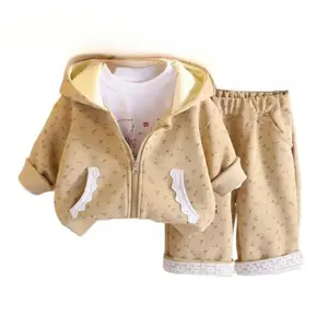 New Autumn Fashion Baby Clothes Suit Children Girls Hooded Jacket T-Shirt Pants 2Pcs/Sets Infant Clothing Kids Tracksuits