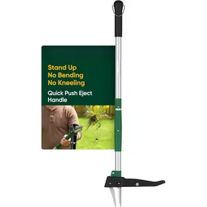 Stand Up Weed Puller Tool, Claw Garden Weed Removal Tool with Eject Mechanism, Heavy-Duty Manual Weeder, Root Weed Remover Tool for Dandelion, Crabgrass & Weeds, Without Bending, or Kneeling