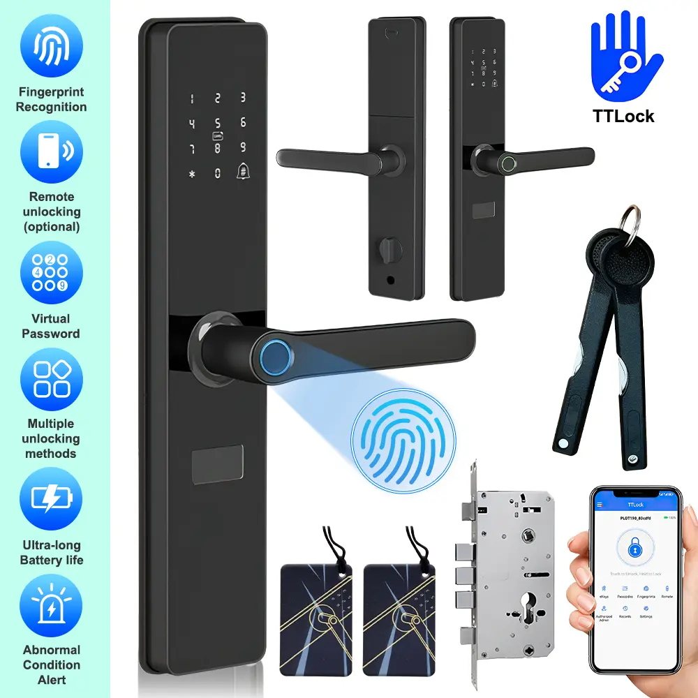 【SummerVibes】Upgraded Door Lock Biometric Fingerprint Bluetooth Password Keyless Keypad Entry Applicable door thickness 60mm