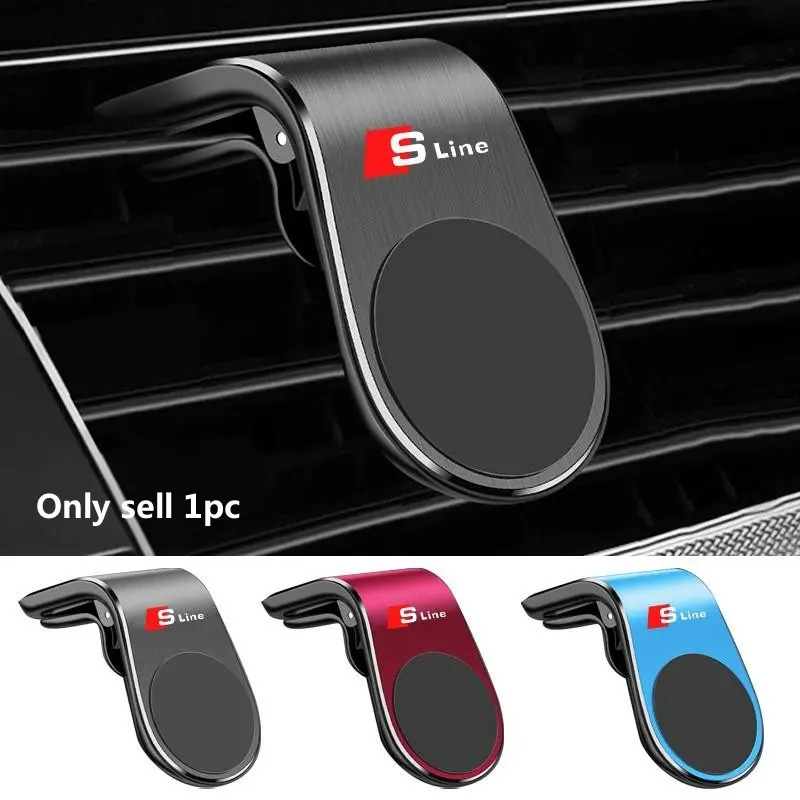 New Style Car Magnetic L-shaped Car GPS Phone Holder, Cell Phone Mounts, Cell Phone Car Mount For Audi Sline A6 C5 C6 C7 C8 A4 B5 B6 B7 B8 B9 S3 S4 S5 Q3 8U Q5 8R Accessories
