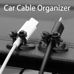 Car Cable Organizer Set, 8-Pack Earphone & Charging Line Holder Clips, Adhesive Car Storage Fixing Straps, Universal Fit for All Vehicles
