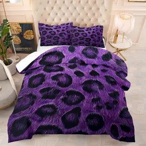 2/3 Piece Leopard Print Bedding Set, Animal Fur Pattern Comforter Set, Soft and Breathable Simple and Luxurious Bedroom Decoration Set, Including 1 Quilt and 1/2 Pillowcase