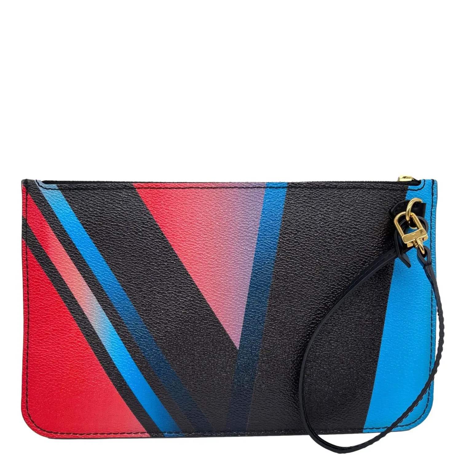 Pre-owned Louis Vuitton Canvas Clutches & Wristlets Race Neverfull MM Pochette Damier Wristlet Black