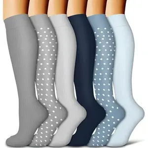 MhzyCaus 6 Pairs High-Performance Compression Socks – Cotton Blend, Breathable, Anti-Slip & Ideal for Running, Fitness & Sports Recovery slouch Women's Black athletic sock