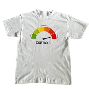 High Cortisol Low Cortisol Funny Casual 100% Cotton Heavyweight Short Sleeve T-Shirt / Crewneck Sweatshirt / Hoodie men's t shirts away shirt unisex graphic Streetwear Shortsleeve