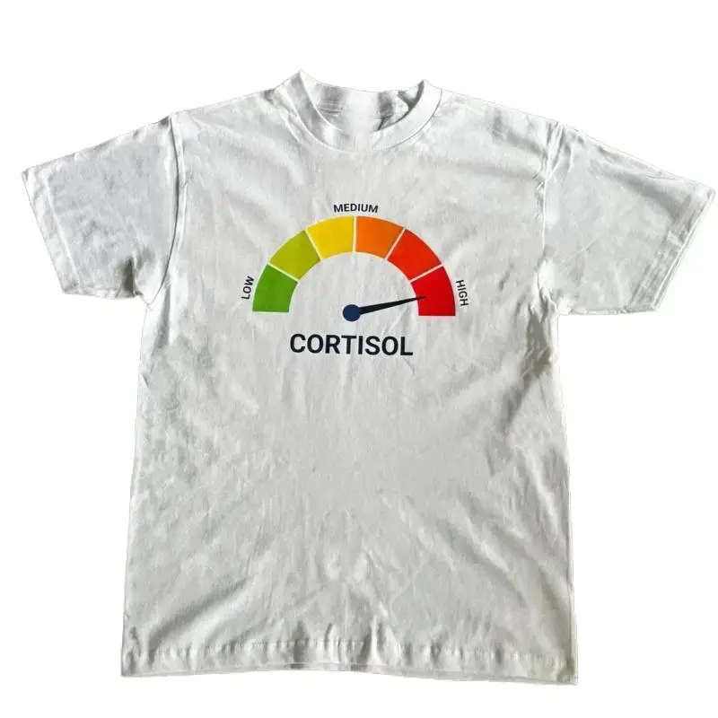 High Cortisol Low Cortisol Funny Casual 100% Cotton Heavyweight Short Sleeve T-Shirt / Crewneck Sweatshirt / Hoodie men's t shirts away shirt unisex graphic Streetwear Shortsleeve