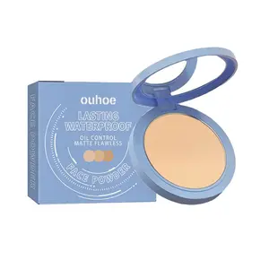 Matte Perfection Pressed Powder, Oil Control Face Pressed Powder, OUHOE Pressed Powder, Waterproof Long Lasting Finishing Powder, Matte Smooth Setting Powder Lightweight Makeup