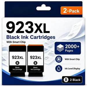923e 923xl Ink Cartridges with Chip  for  923 923e Ink, Compatible with OfficeJet Pro 8138e 8122e 8135e 8120e 8124e 8130e 8139e 8132e (2Black)