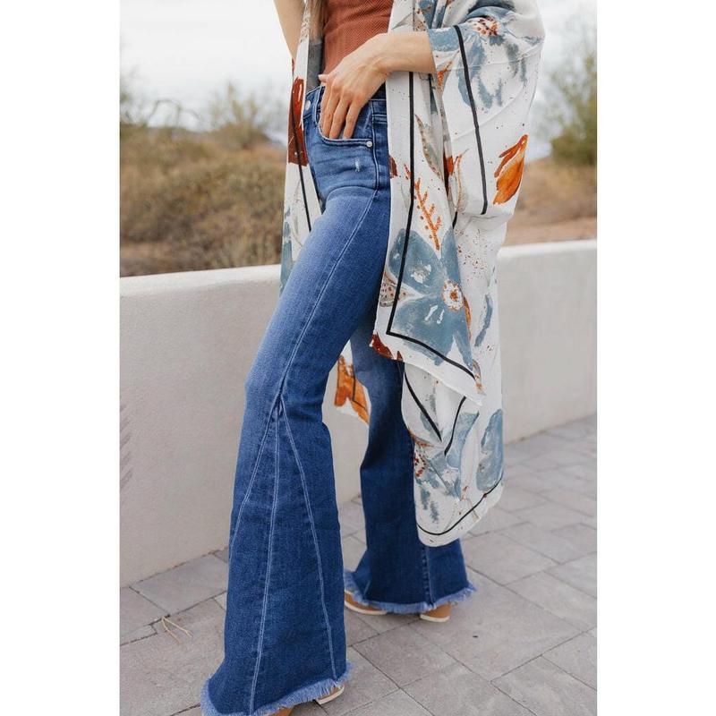 Sunset Stroll Kancan Mid-Rise Flare Jeans