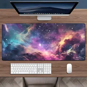 Space Pattern Mouse Pad, Large Game Mouse Pad, Aesthetic Desktop Decoration Protective Pad, Non-slip Rubber Pad, Suitable for Laptop, Desktop Computer Games, Office Supplies