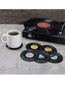 Funny Coasters for Drinks | Set of 12 Vinyl Records Disk Music Lover Drink
